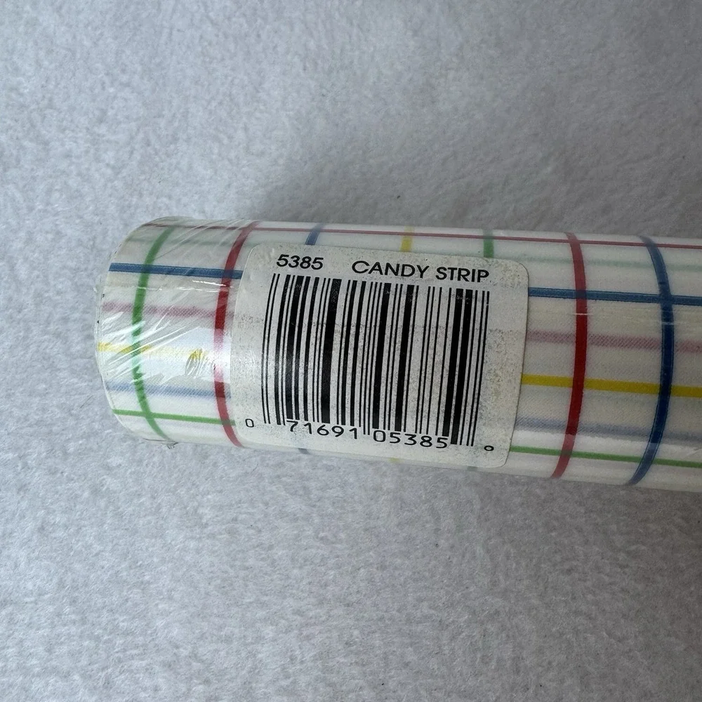 Vintage Rubbermaid Shelf Drawer Liner Candy Strip Stripe Colorful 5385 12 Inch
